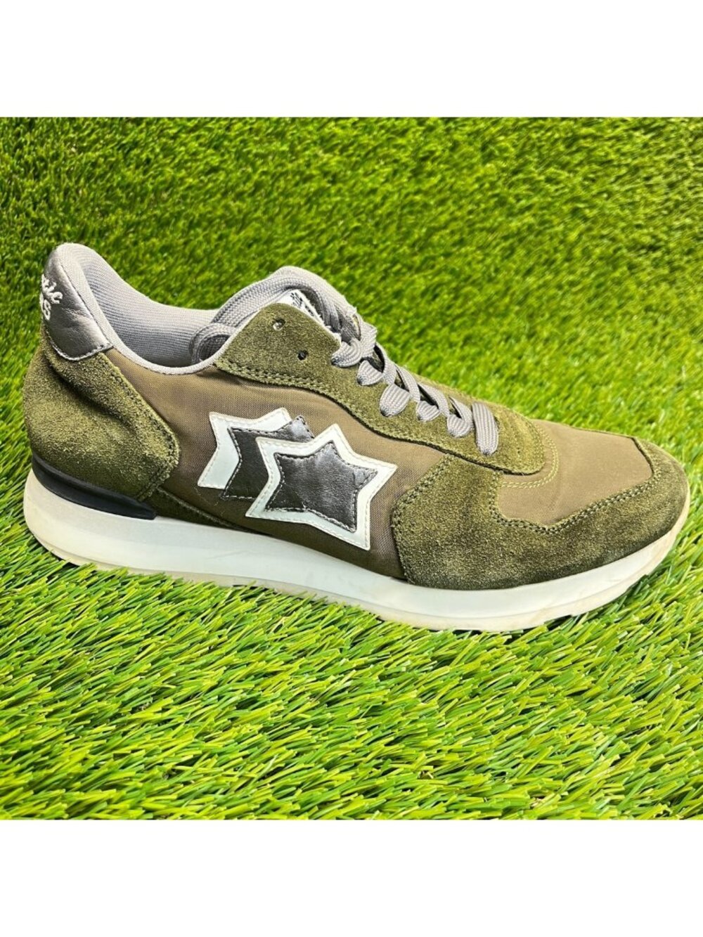 Atlantic Stars Antares Mens Size 8 Green White Athletic‎ Running Shoes Sneakers